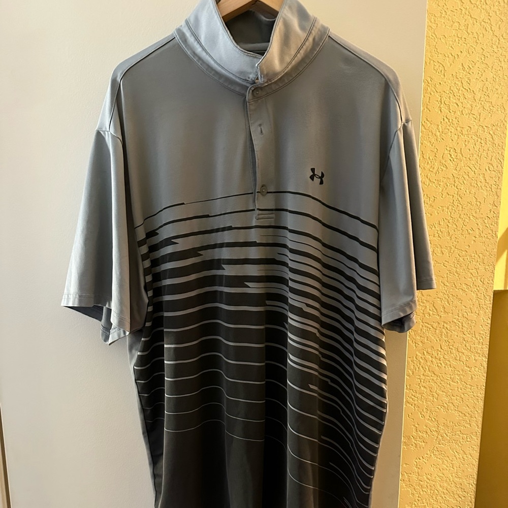 Black and grey under armour golf polo shirt